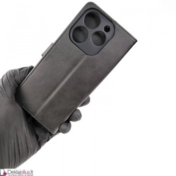 Dirbtinos odos dėklas su 4 skyreliais - juodas (Tecno Spark 10 Pro) Dirbtinos odos dėklas su 4 skyreliais - juodas (Tecno Spark 10 Pro)